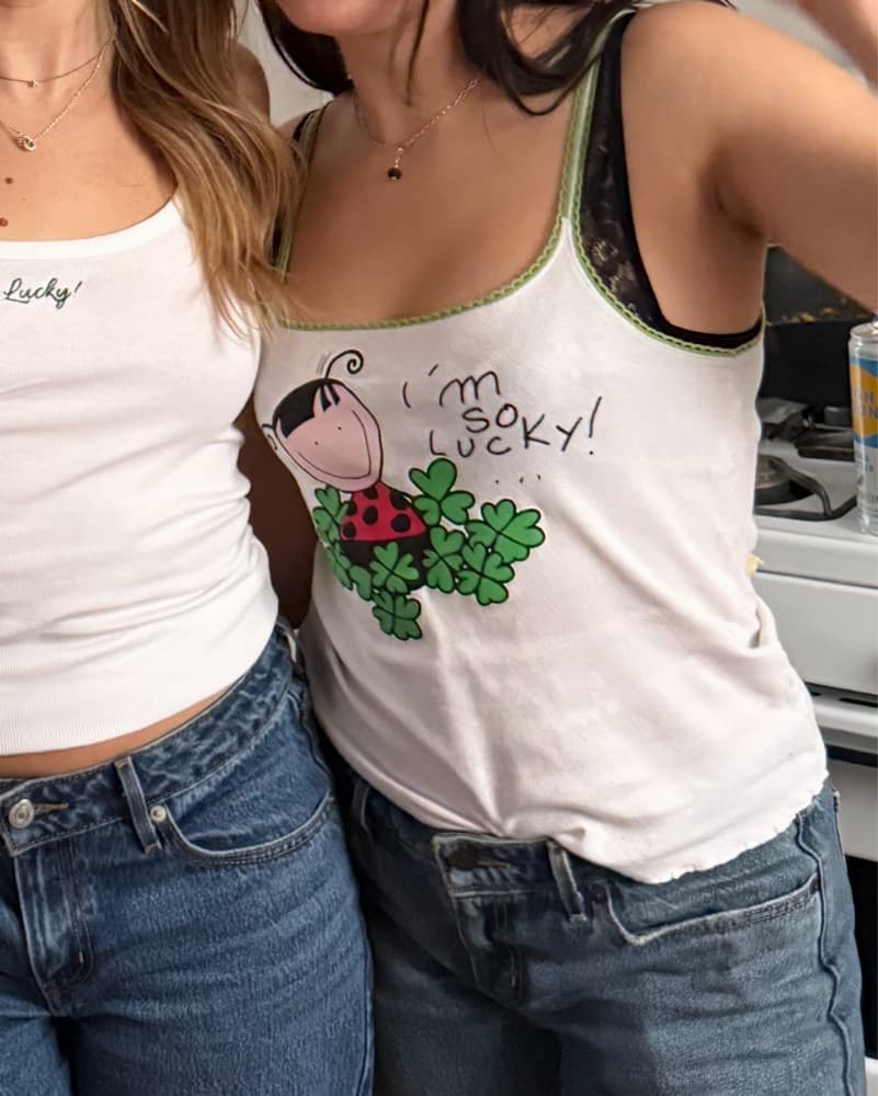 Im So Lucky Thrifted Shirt - Image 1
