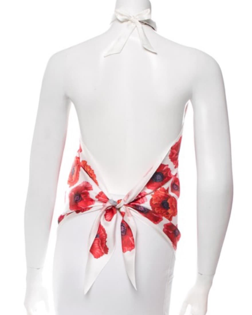 Gucci Silk Scarf Halter Tie Blouse - Image 3