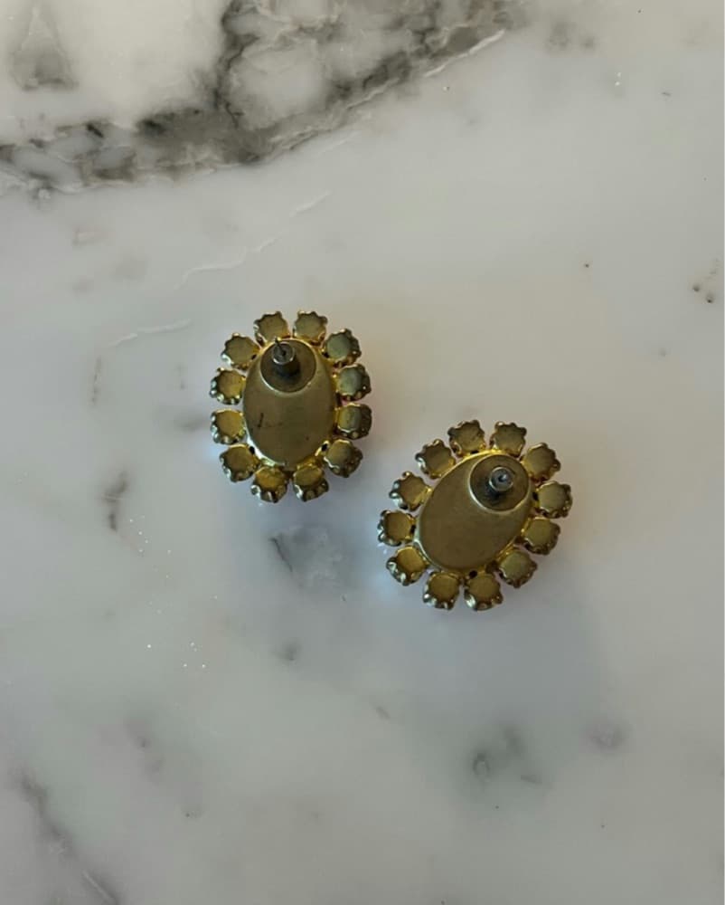 AREA NYC Pink Crystal Statement Earrings - Image 4