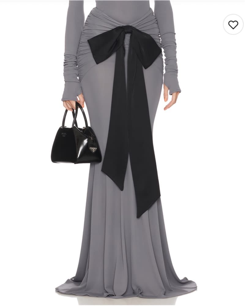 Helsa The Althea Jersey Skirt With Bow - Image 2