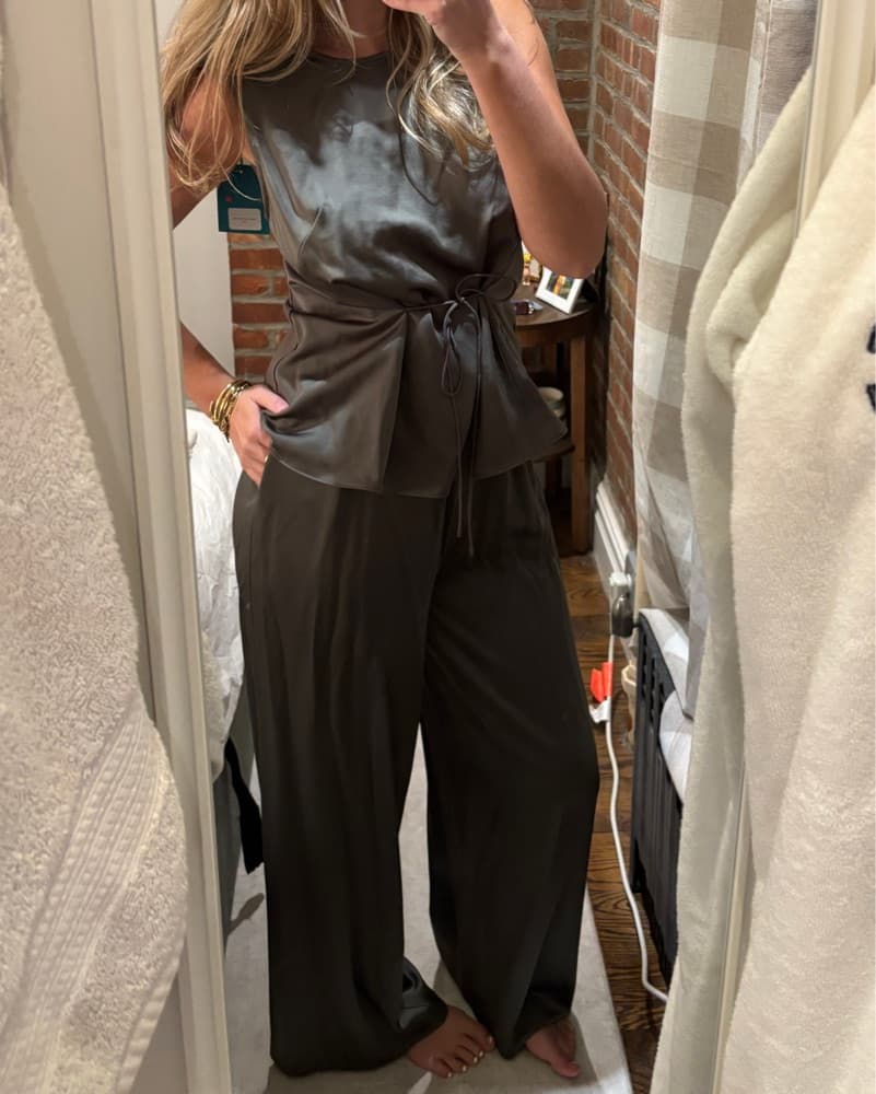 Chic Tie-Waist silk Set  - Image 1