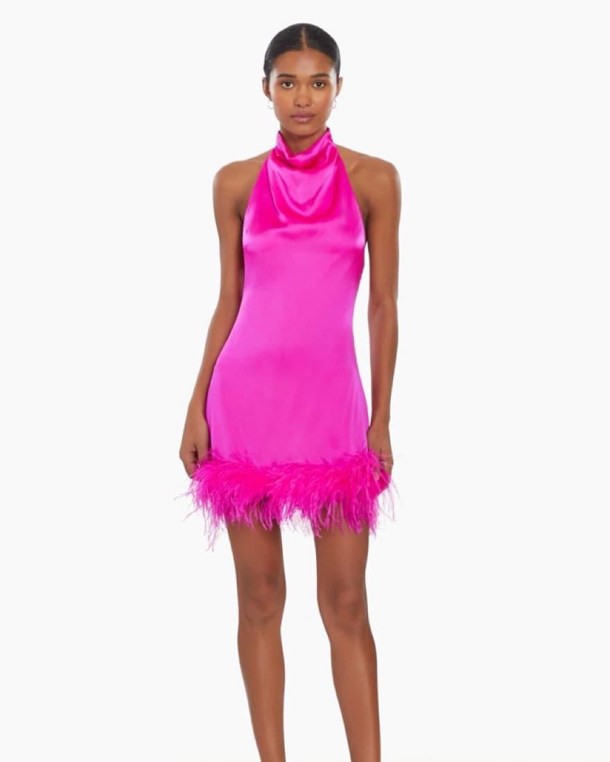 Amanda Uprichard Lunaria Dress Hot Pink - Image 1