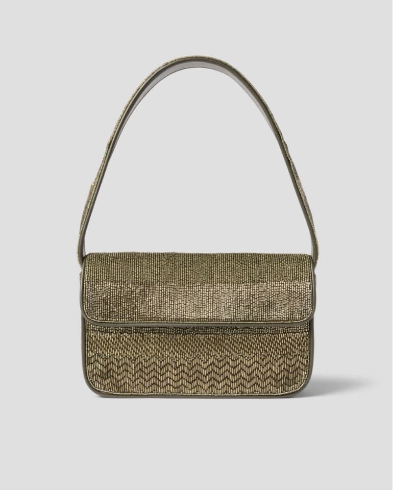 Staud Green Tommy Beaded Bag - Image 1