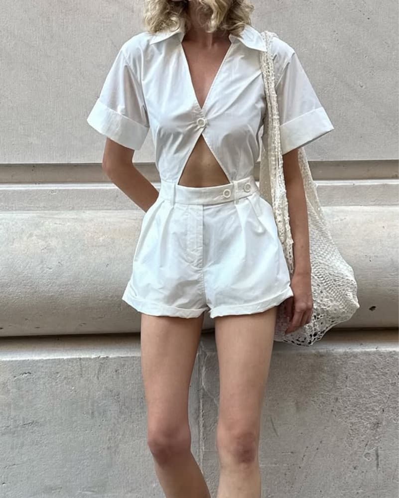 Helsa Romper In Tech Poplin - Image 2