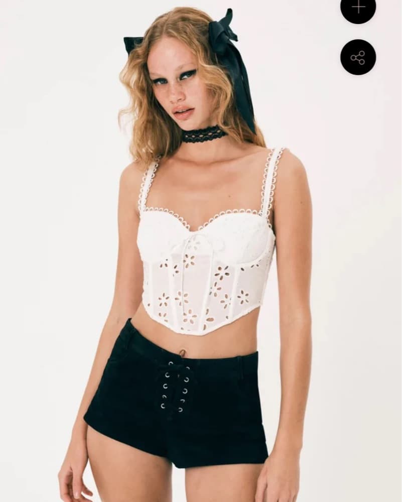 For Love & Lemon Lace White Corset - Image 2