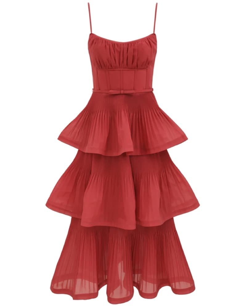 Zimmermann Pleated Tiered Midi - Image 2