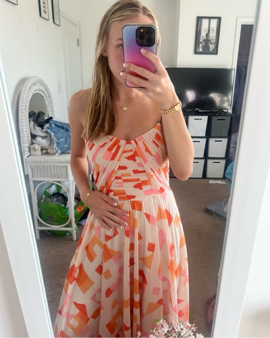 AMUR Mosey Pleated Midi Dress - Image 4