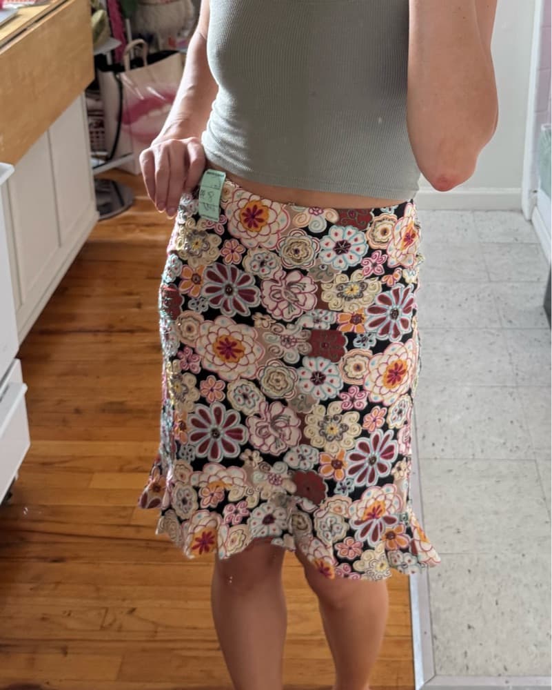 Beaded Floral Skirt - Image 2