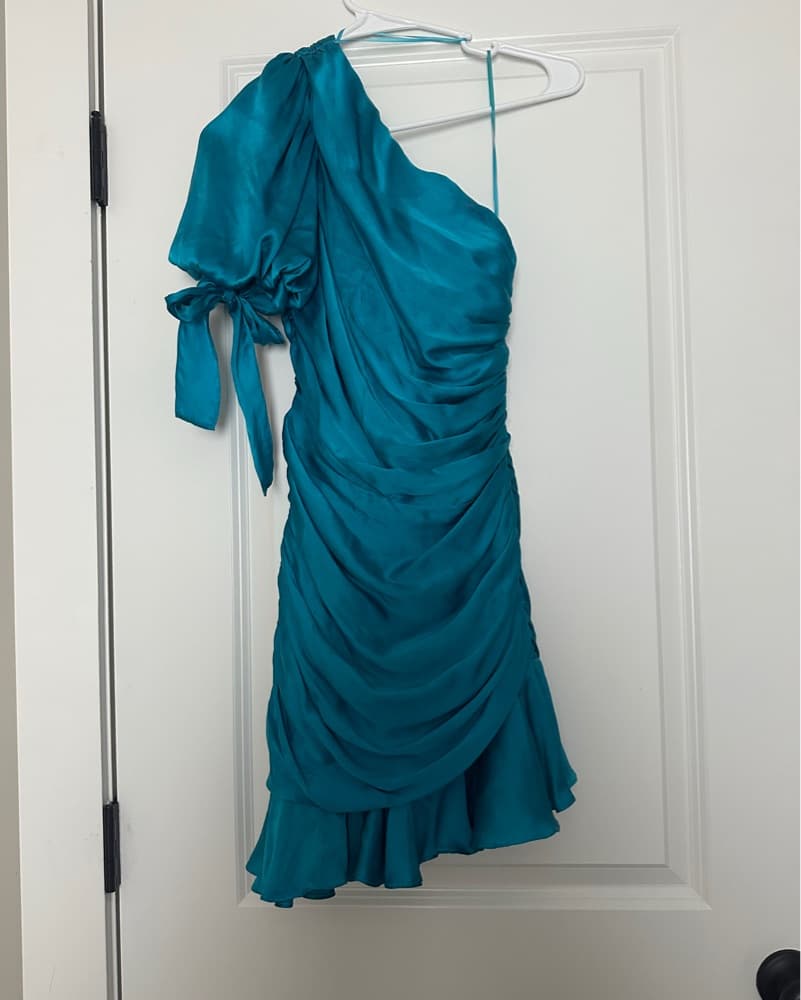 Teal Amanda Uprichard Cocktail Dress - Image 3