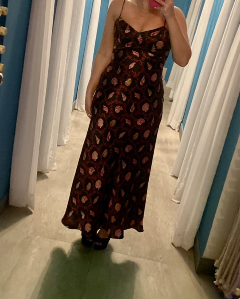 Silk Coral Print Dress - Image 2