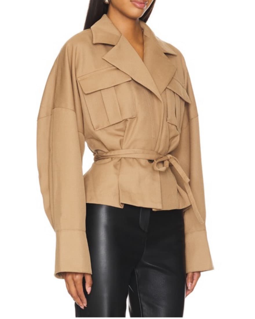 Chic Beige Belted Trench Jacket - Image 2