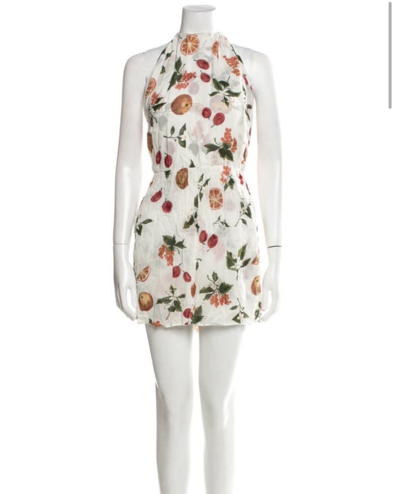 Floral Print Halter Neck Dress - Image 1