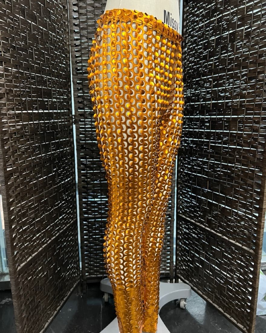 Orange Cutout Leggings - Image 1