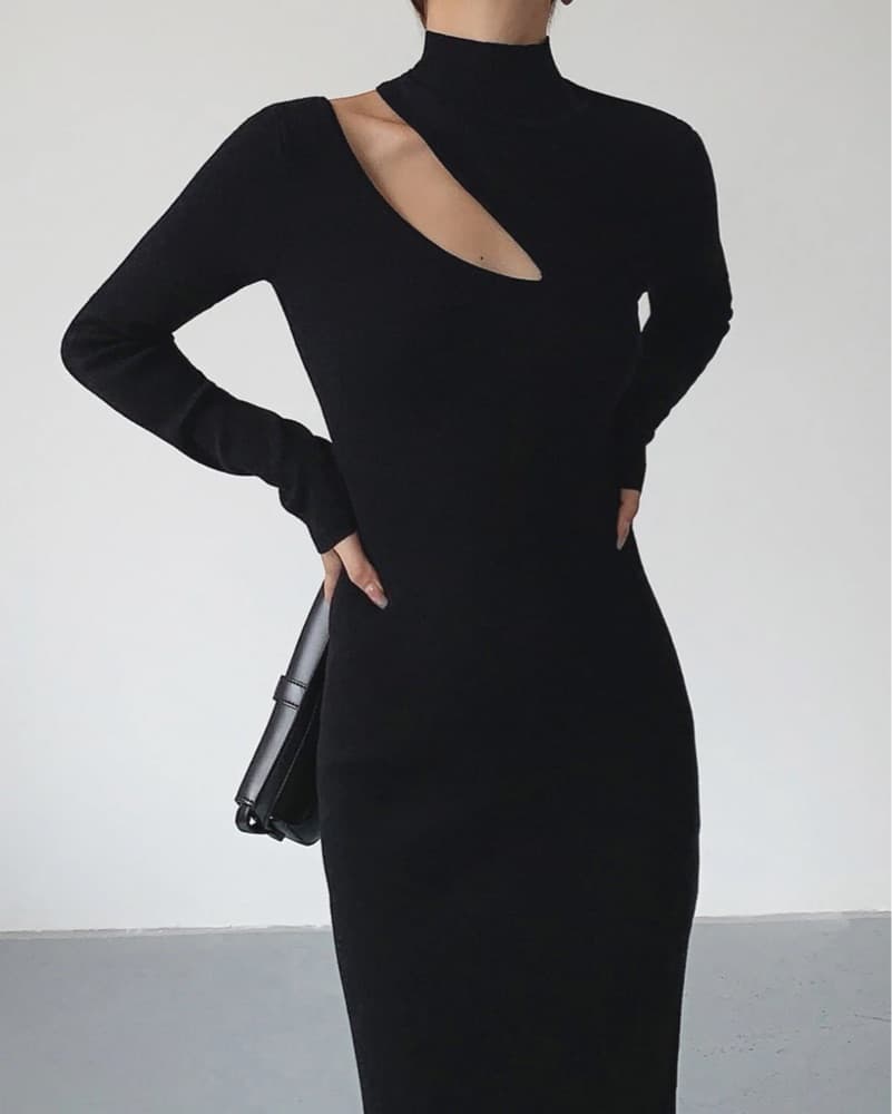 Commense Asymmetrical Cutout Midi Dress - Image 2