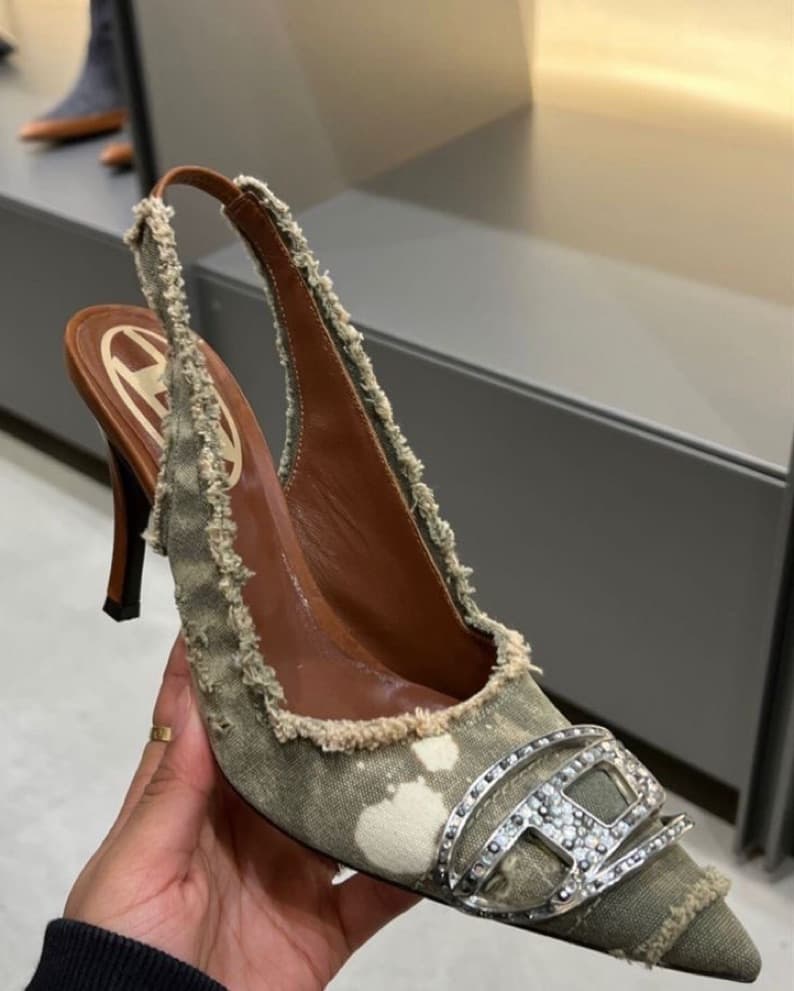 Diesel Crystal Embellished Heel Pumps - Image 1