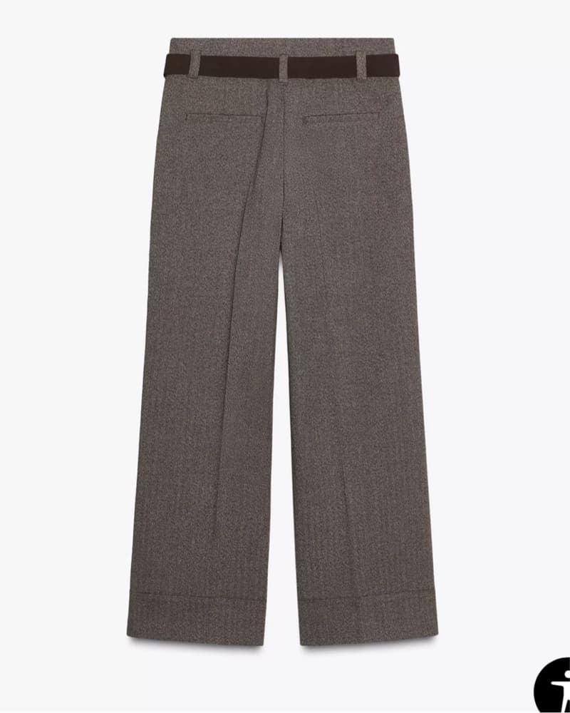 Zara Herringbone Belted Pants - Image 5
