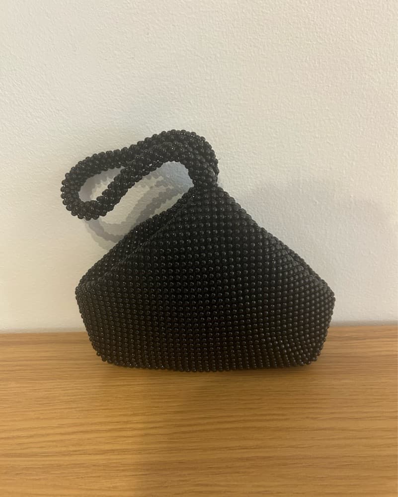Black Beaded Evening Bag - Image 1