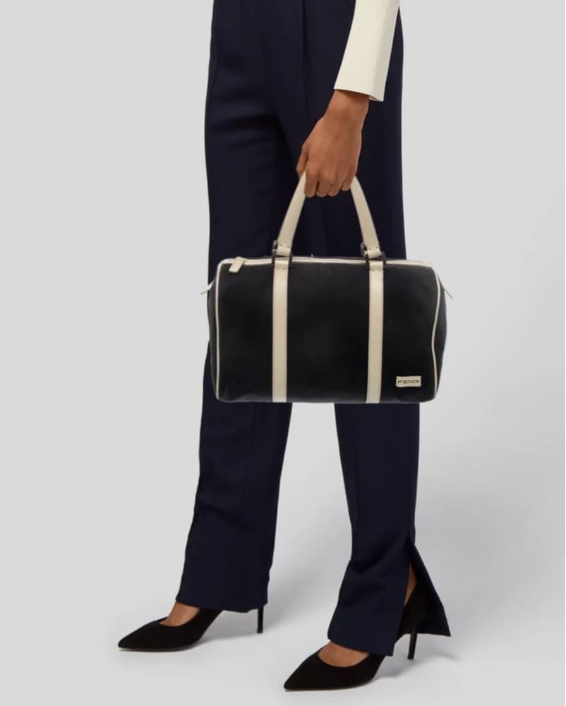 Fendi Canvas Top Handle Bag - Image 2