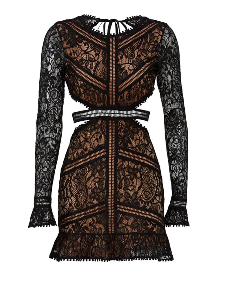 Intricate Lace Backless Mini Dress - Image 2