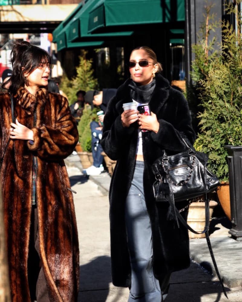 Black Zara Faux Fur Coat - Image 1