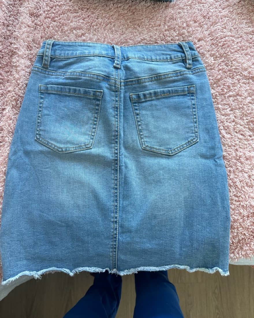 Denim High Waisted Skirt - Image 3