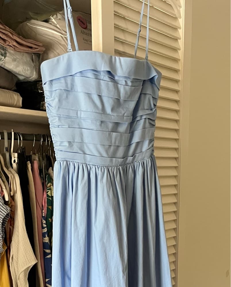 Wafy Blue Midi Dress - Image 5