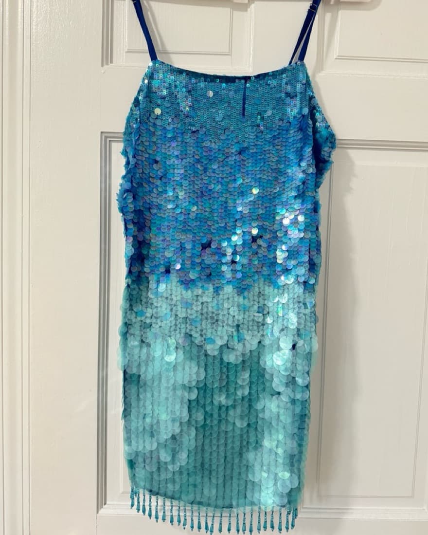 RONNY KOBO sequin blue mini dress - Image 4