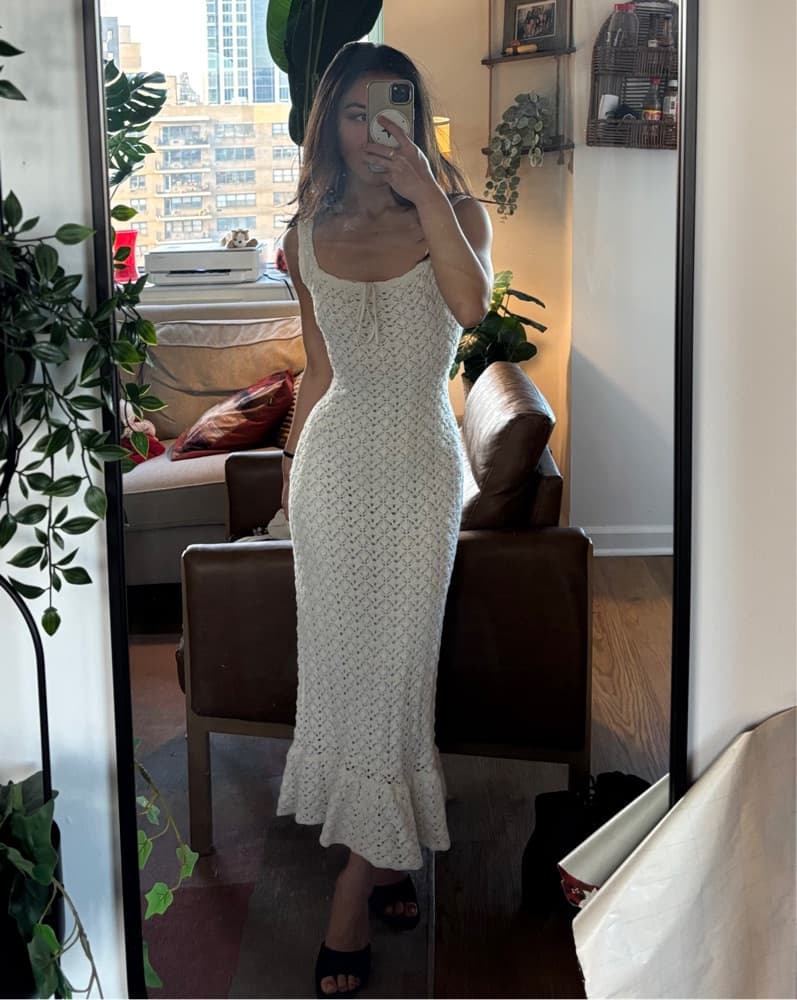 Meshki Crochet Mermaid Midi Dress - Image 4