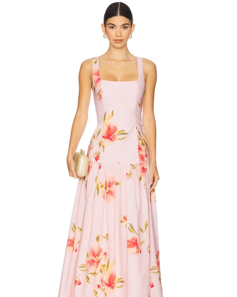 Petal Maxi Dress in Pink Nola Floral - Image 1