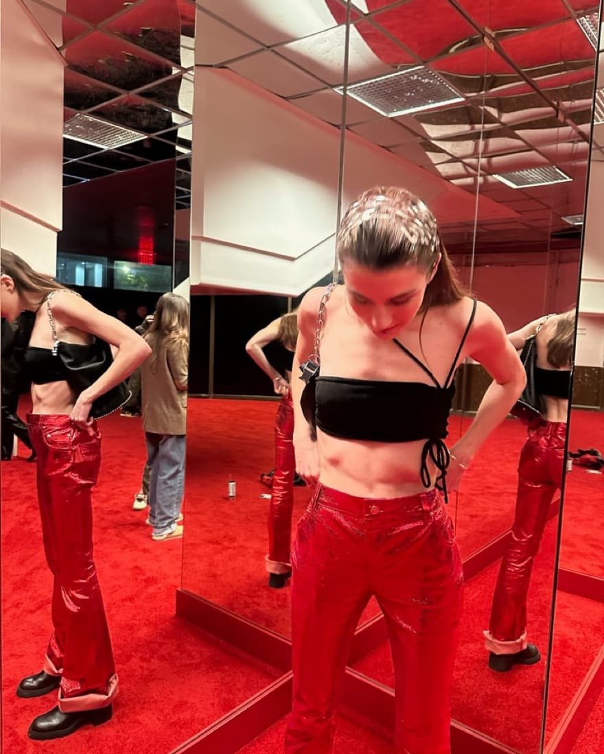 Retrofete Red Lynx Leather Shimmer Pant - Image 6