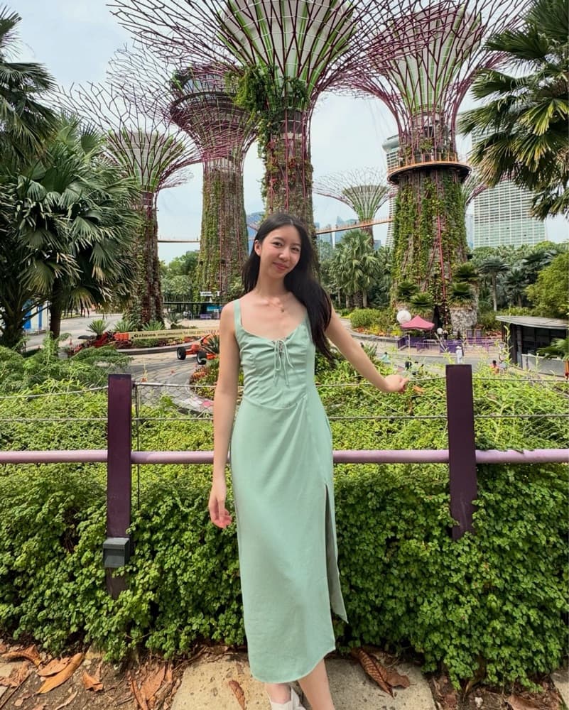 Mint Sage Green Summer Midi Dress - Image 1
