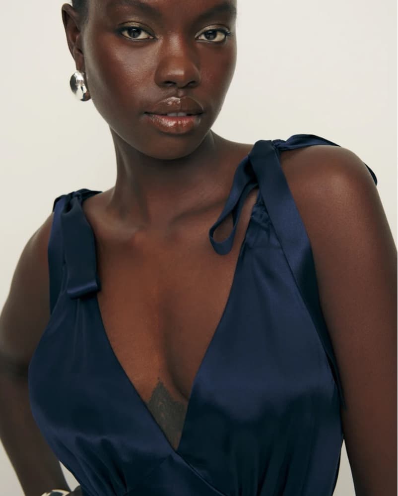 Navy Silk Formal Dress Reformation - Image 5