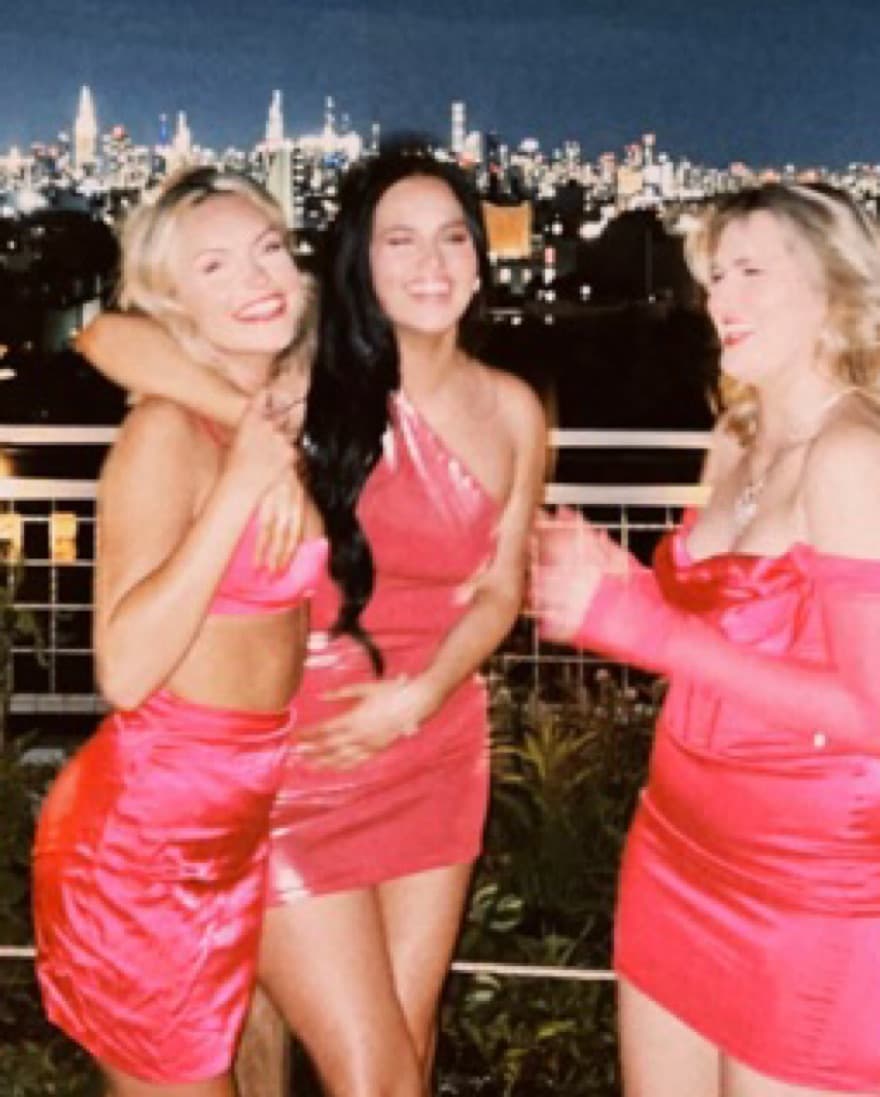 Pink Metallic One Shoulder Mini Dress - Image 4