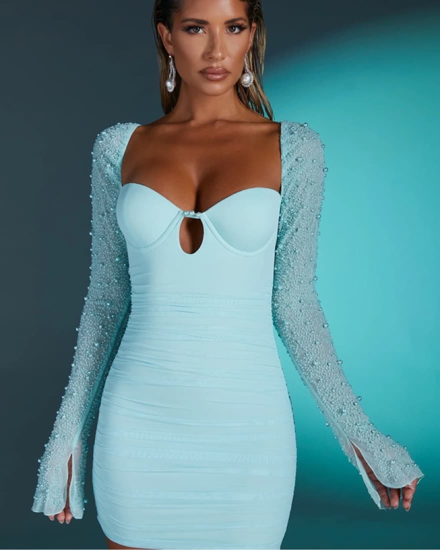St. Germain Embellished Mini Dress - Image 1