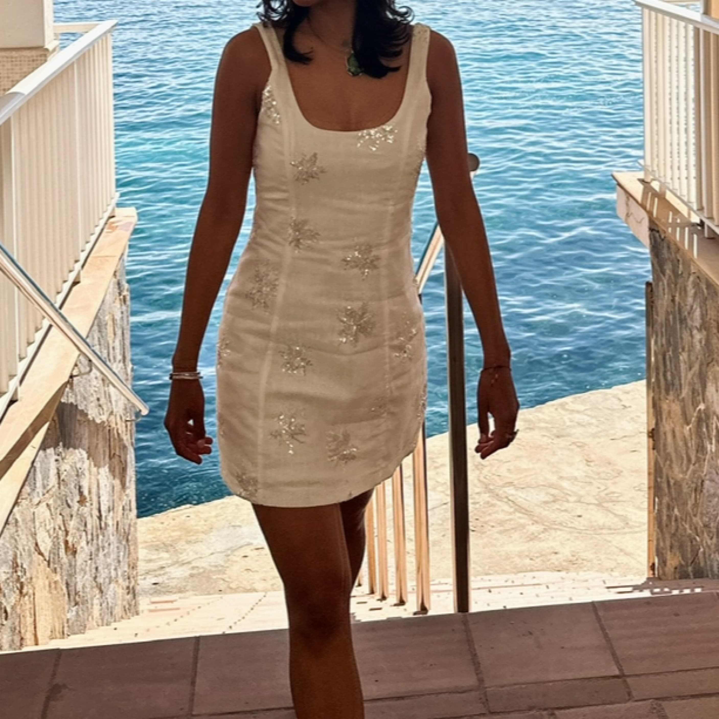 White Waimari Linen Dress - Image 1