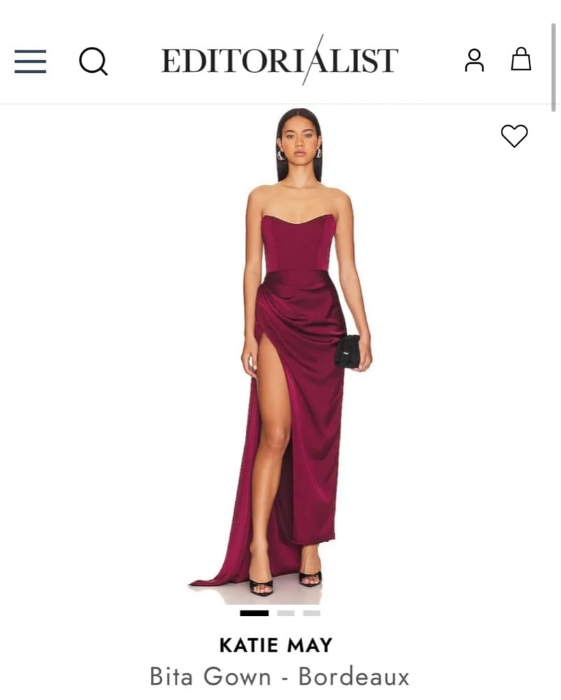 Katie May Long Bita Gown In Bordeaux - Image 1
