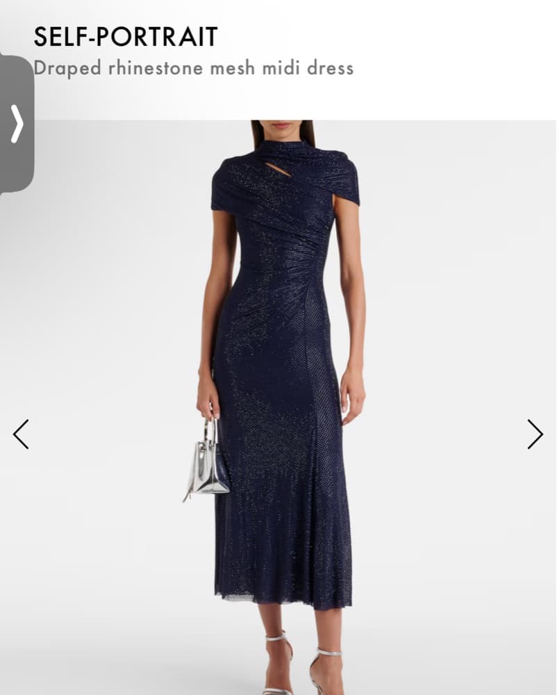 Self portrait Rhinestone Dress Navy - Image 1