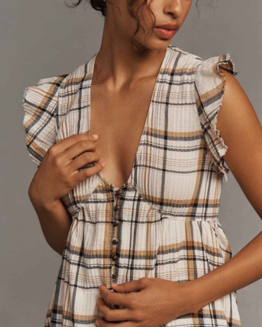 Pilcro Flutter Sleeve Button Mini Dress - Image 4