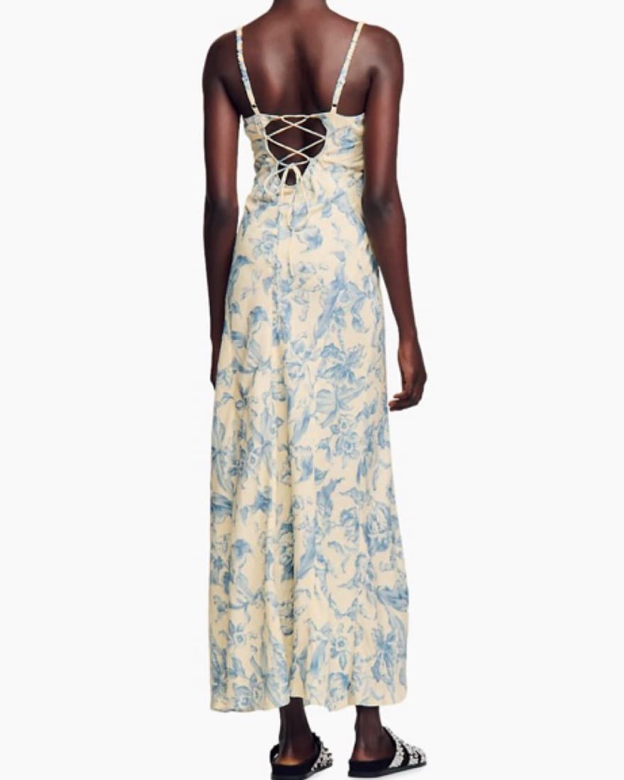 Sandro Blue Floral Maxi Dress - Image 2
