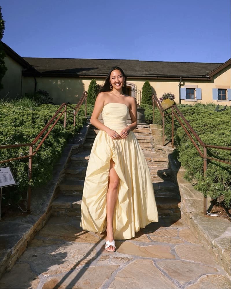 Babyboo Butter Yellow Long Dress Gown  - Image 2