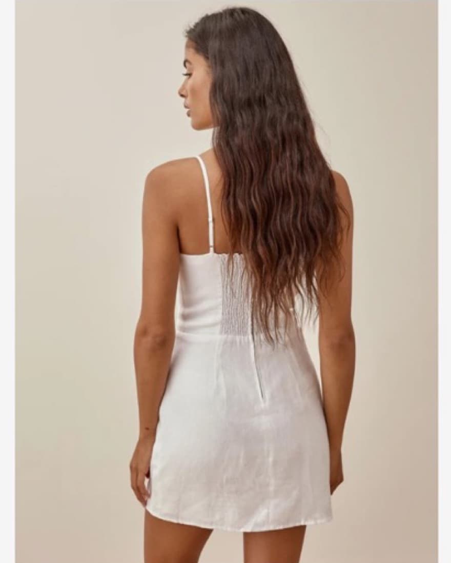 Reformation White Linen Mini Dress - Image 2