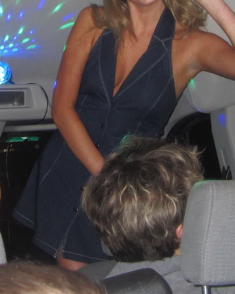 Chic Navy Denim Halter Dress - Image 2
