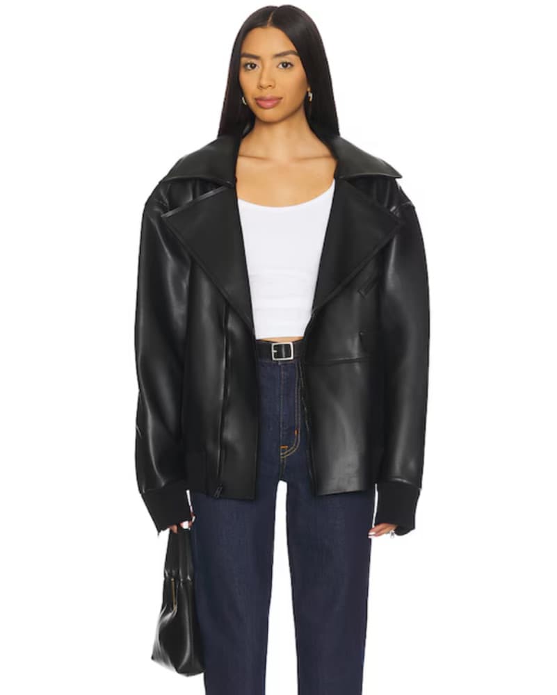 Norma Kamali Oversized BlackMoto Jacket  - Image 5