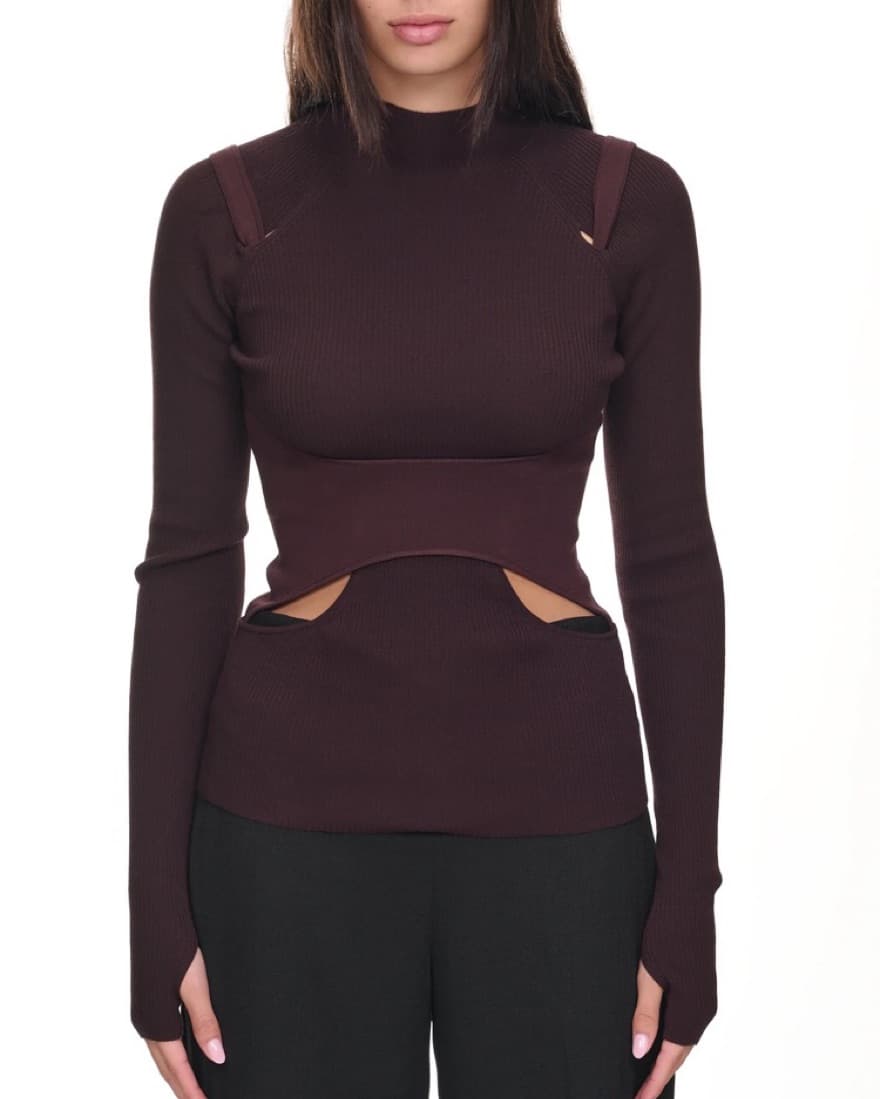 $840 Dion Lee Interlink Skivvy Top - Image 1