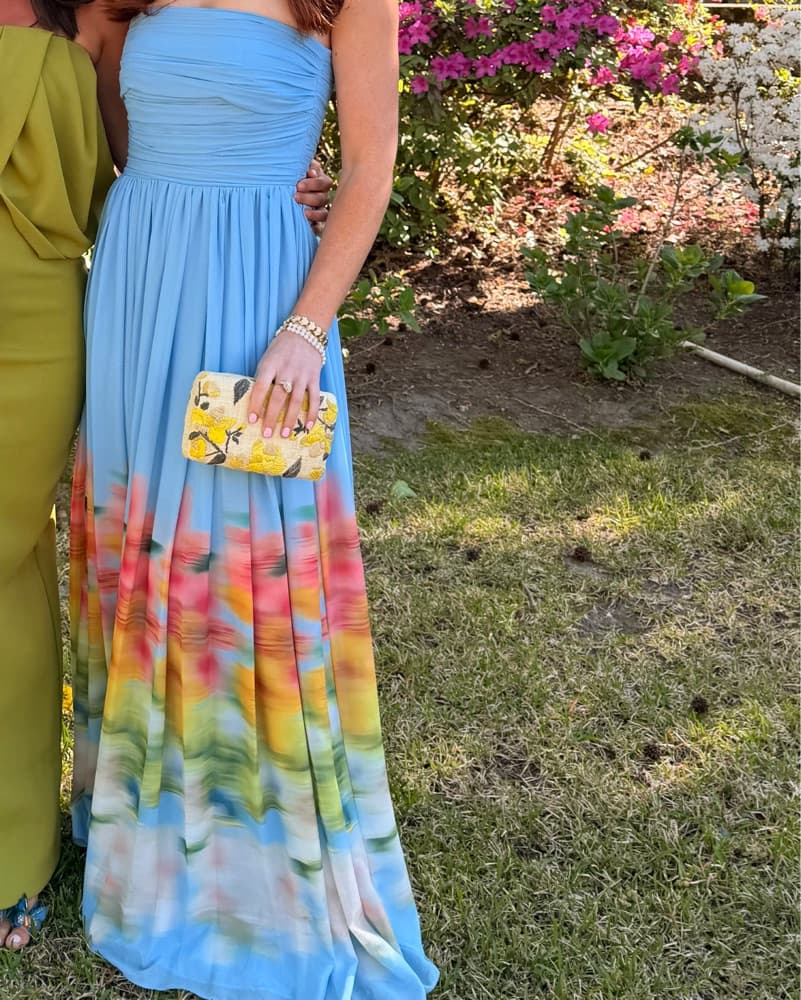 Camille Dress By Sau Lee In Blue Multi - Image 3