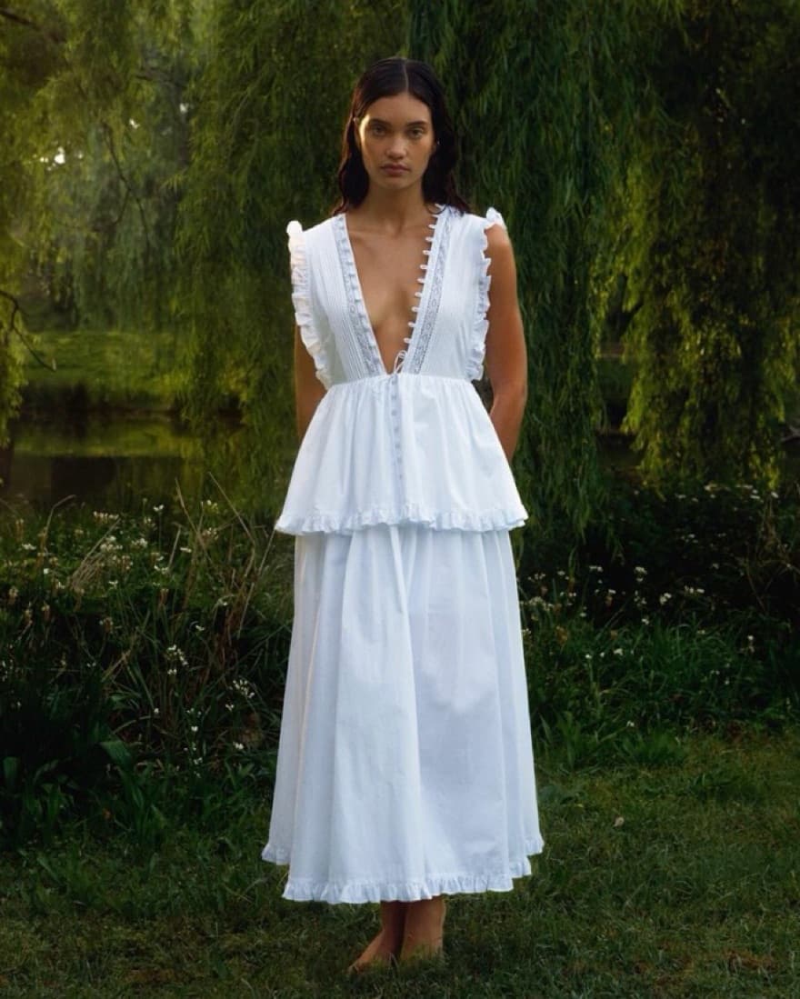 JOSLIN White Cotton Poplin Embroidered - Image 2
