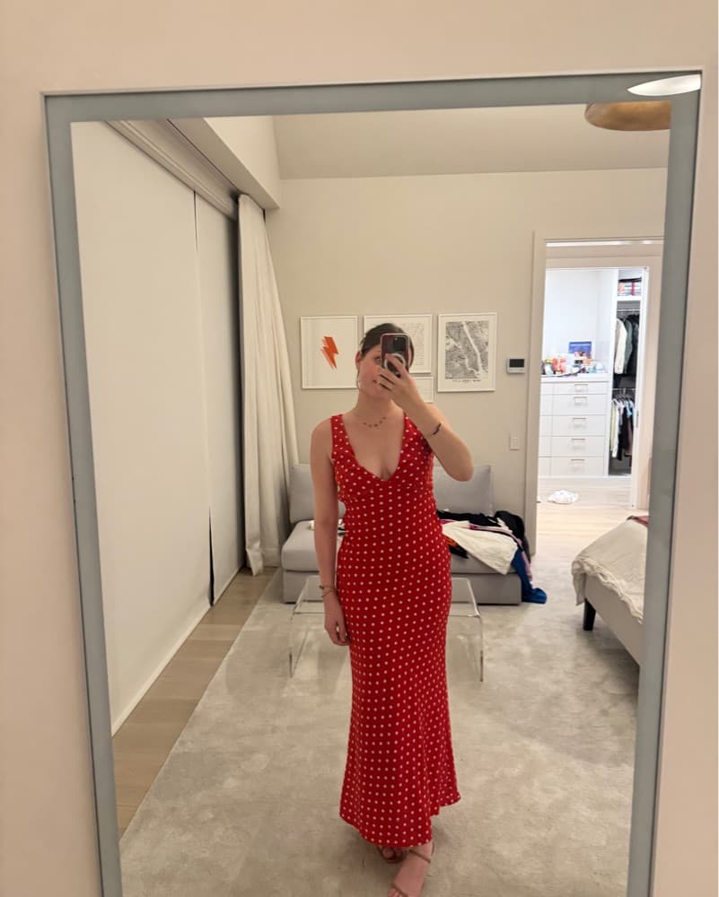 Red and white Polka Dot Maxi Dress  - Image 3