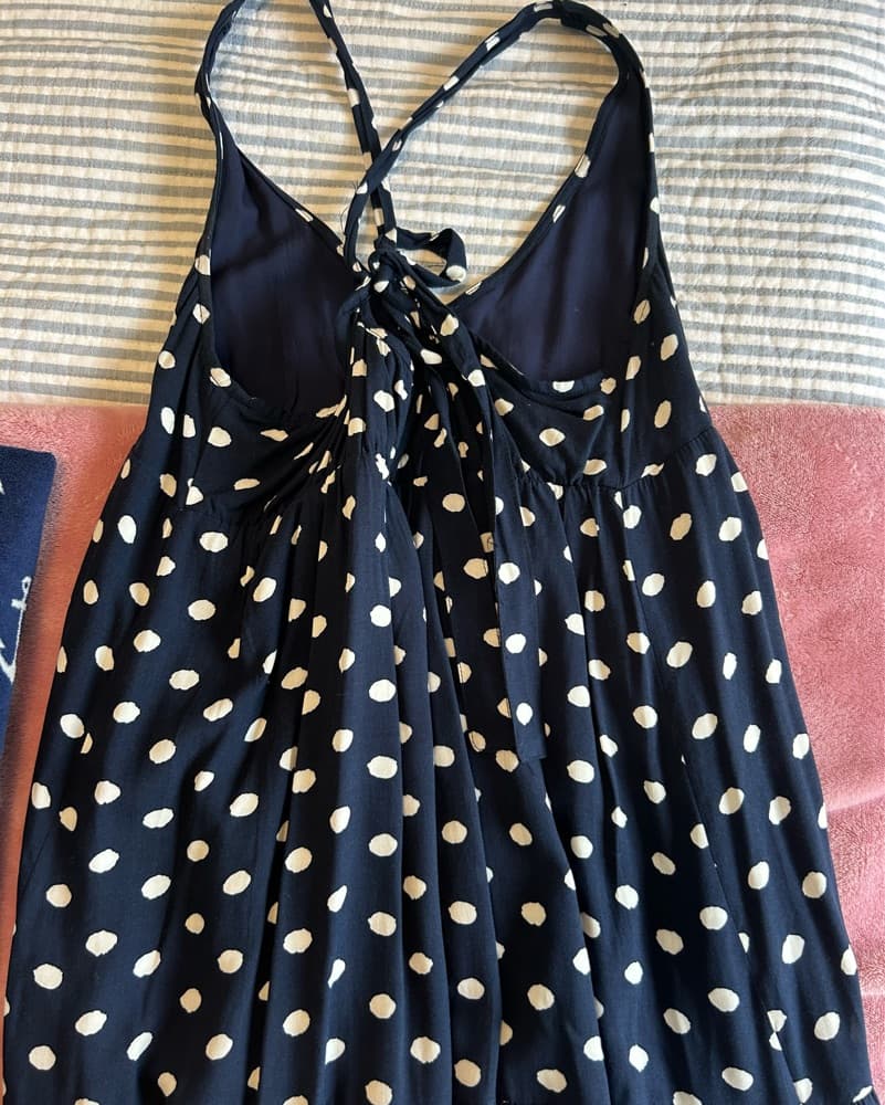 Navy And White Polka Dot Dress - Image 2