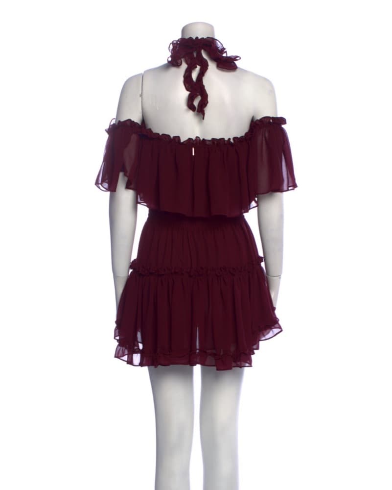 MISA Los Angeles Burgundy Mini Dress XS - Image 2