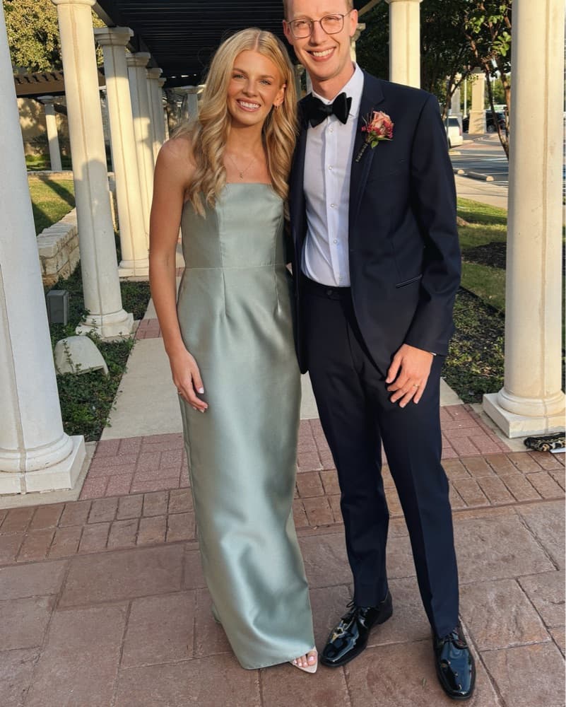 Sage Satin Column Dress - Image 2